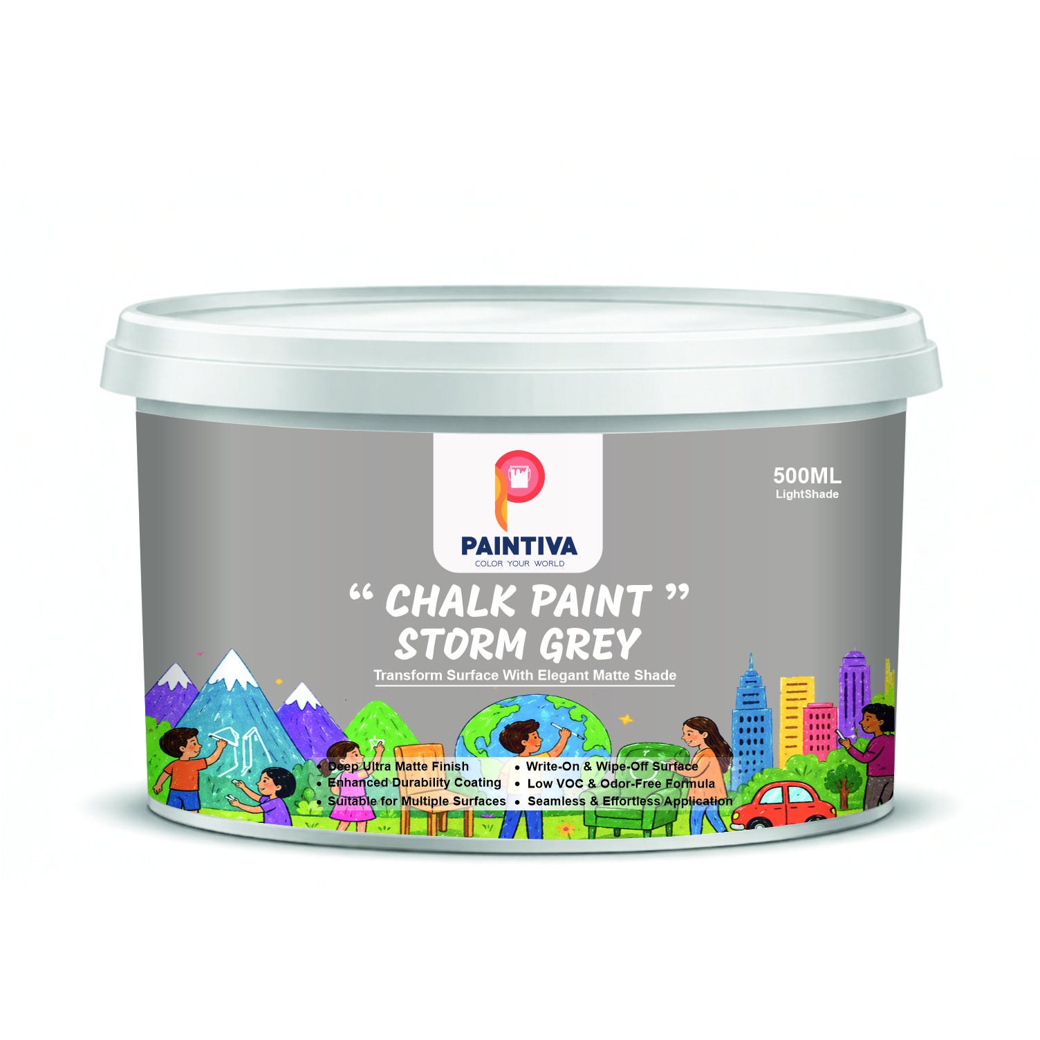 LIGHT CHALK PAINT 500ML Misty Morning Grey